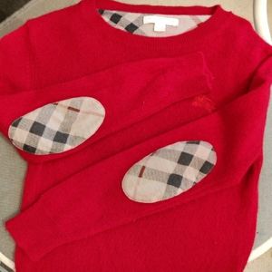 Red Burberry Cashmere Sweater for boys 8 years in size